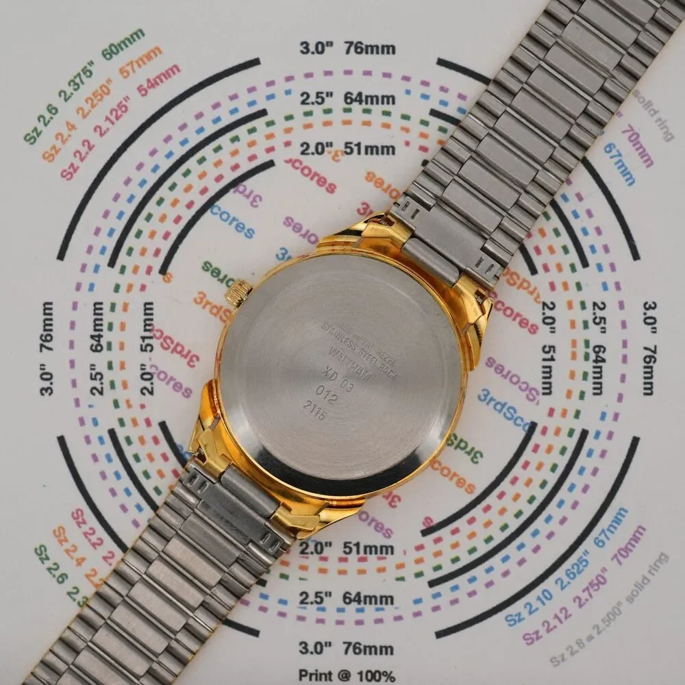 Waltham MoonPhase Collection Quartz Watch 32mm Gold Tone New Battery